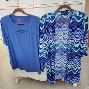 Chicos Keyhole Blouse and Duster